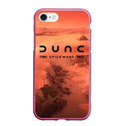 Чехол iPhone 7/8 матовый Dune: Spice Wars, logo, цвет: 3D-малиновый