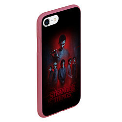 Чехол iPhone 7/8 матовый ОЧЕНЬ СТРАННЫЕ ДЕЛА ST STRANGER THINGS, цвет: 3D-малиновый — фото 2