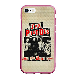 Чехол iPhone 7/8 матовый We Dont Care - Sex Pistols, цвет: 3D-малиновый