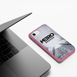 Чехол iPhone 7/8 матовый METRO ЛОГОТИП, цвет: 3D-малиновый — фото 2
