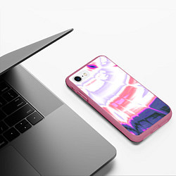 Чехол iPhone 7/8 матовый Тай-дай Абстракция Tie-Dye, цвет: 3D-малиновый — фото 2