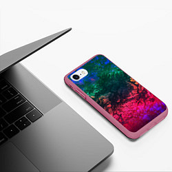Чехол iPhone 7/8 матовый Извержение вулкана Текстура камня, цвет: 3D-малиновый — фото 2