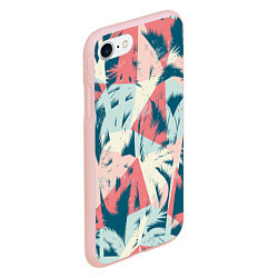 Чехол iPhone 7/8 матовый Пальмы Паттерн, цвет: 3D-светло-розовый — фото 2