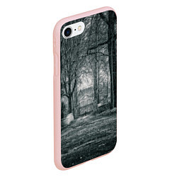 Чехол iPhone 7/8 матовый Мрачный особняк, цвет: 3D-светло-розовый — фото 2