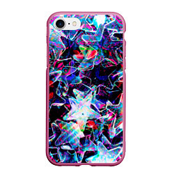 Чехол iPhone 7/8 матовый Neon Stars, цвет: 3D-малиновый