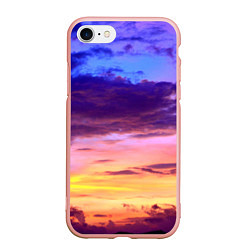 Чехол iPhone 7/8 матовый Небо на закате, цвет: 3D-светло-розовый