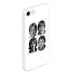 Чехол iPhone 7/8 матовый LEGENDS JOHN LENNON PAUL MCCARTNEY RINGO STARR GEO, цвет: 3D-белый — фото 2