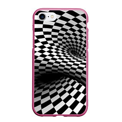 Чехол iPhone 7/8 матовый Геометрическая объёмная композиция Авангард, цвет: 3D-малиновый