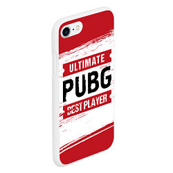 Чехол iPhone 7/8 матовый PUBG: красные таблички Best Player и Ultimate, цвет: 3D-белый — фото 2