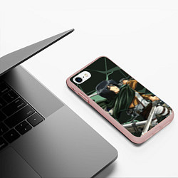 Чехол iPhone 7/8 матовый Микаса Аккерман из Атаки Титанов, цвет: 3D-светло-розовый — фото 2
