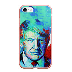 Чехол iPhone 7/8 матовый Дональд Трамп арт, цвет: 3D-светло-розовый