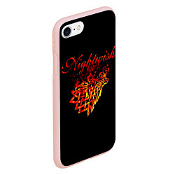 Чехол iPhone 7/8 матовый Nightwish кельтский волк с горящей головой, цвет: 3D-светло-розовый — фото 2