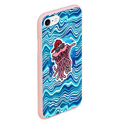 Чехол iPhone 7/8 матовый Милый осьминог, цвет: 3D-светло-розовый — фото 2