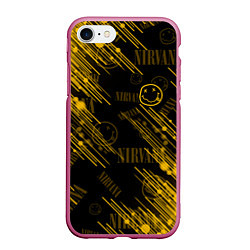 Чехол iPhone 7/8 матовый Nirvana смайл, цвет: 3D-малиновый