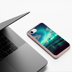 Чехол iPhone 7/8 матовый Aurora borealis, цвет: 3D-светло-розовый — фото 2