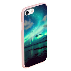 Чехол iPhone 7/8 матовый Aurora borealis, цвет: 3D-светло-розовый — фото 2