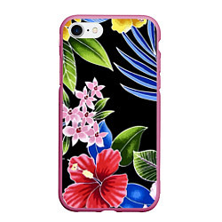 Чехол iPhone 7/8 матовый Floral vanguard composition Летняя ночь Fashion tr, цвет: 3D-малиновый