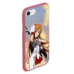 Чехол iPhone 7/8 матовый Асуна Юки - Sword Art Online, цвет: 3D-малиновый — фото 2