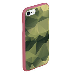 Чехол iPhone 7/8 матовый 3д полигоны - камуфляж, цвет: 3D-малиновый — фото 2