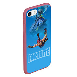 Чехол iPhone 7/8 матовый Fortnite Vintage Ramirez Персонаж десантирование и, цвет: 3D-малиновый — фото 2