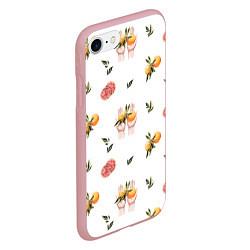 Чехол iPhone 7/8 матовый Узор Руки и Апельсины, цвет: 3D-баблгам — фото 2
