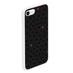 Чехол iPhone 7/8 матовый Love Death and Robots black pattern, цвет: 3D-белый — фото 2