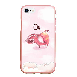 Чехол iPhone 7/8 матовый Ох уставшая свинка, цвет: 3D-светло-розовый
