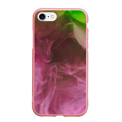 Чехол iPhone 7/8 матовый Неоновый дым - Розовый и зелёный, цвет: 3D-баблгам