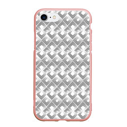 Чехол iPhone 7/8 матовый Art deco white background, цвет: 3D-светло-розовый