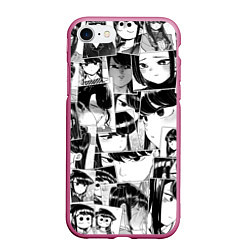 Чехол iPhone 7/8 матовый Komi san pattern, цвет: 3D-малиновый