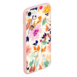 Чехол iPhone 7/8 матовый Summer floral pattern, цвет: 3D-светло-розовый — фото 2