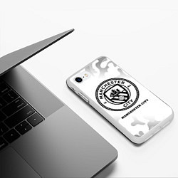 Чехол iPhone 7/8 матовый Manchester City Sport на светлом фоне, цвет: 3D-белый — фото 2