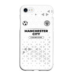 Чехол iPhone 7/8 матовый Manchester City Champions Униформа, цвет: 3D-белый