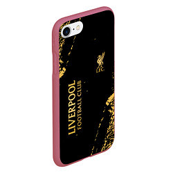 Чехол iPhone 7/8 матовый Liverpool гранж, цвет: 3D-малиновый — фото 2