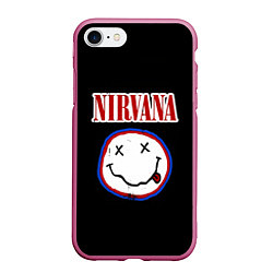 Чехол iPhone 7/8 матовый Nirvana гранж, цвет: 3D-малиновый