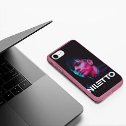 Чехол iPhone 7/8 матовый Нилетто - портрет, цвет: 3D-малиновый — фото 2
