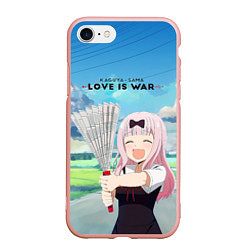 Чехол iPhone 7/8 матовый Love is war, цвет: 3D-светло-розовый
