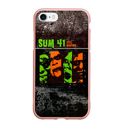 Чехол iPhone 7/8 матовый Still Waiting - Sum 41, цвет: 3D-светло-розовый