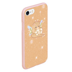 Чехол iPhone 7/8 матовый Котёнок с крыльями, цвет: 3D-светло-розовый — фото 2