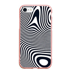 Чехол iPhone 7/8 матовый Гипнотические волны, цвет: 3D-светло-розовый