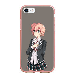 Чехол iPhone 7/8 матовый Юи Юигахама OreGairu, цвет: 3D-светло-розовый