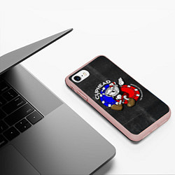 Чехол iPhone 7/8 матовый Персонаж Cuphead, цвет: 3D-светло-розовый — фото 2