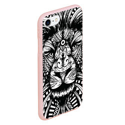 Чехол iPhone 7/8 матовый Черно белый Африканский Лев Black and White Lion, цвет: 3D-светло-розовый — фото 2