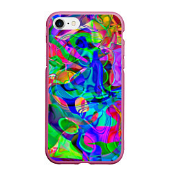 Чехол iPhone 7/8 матовый REFRACTION OF COLORS, цвет: 3D-малиновый