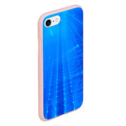 Чехол iPhone 7/8 матовый Неоновый фонари и лучи - Синий, цвет: 3D-светло-розовый — фото 2