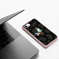 Чехол iPhone 7/8 матовый Настроение на празднике, цвет: 3D-светло-розовый — фото 2