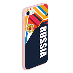Чехол iPhone 7/8 матовый RUSSIA - RETRO COLORS, цвет: 3D-светло-розовый — фото 2