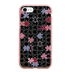 Чехол iPhone 7/8 матовый Пазлы, винтаж, ретро, цвет: 3D-светло-розовый