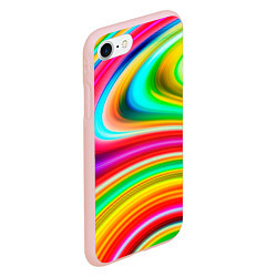 Чехол iPhone 7/8 матовый Rainbow colors, цвет: 3D-светло-розовый — фото 2