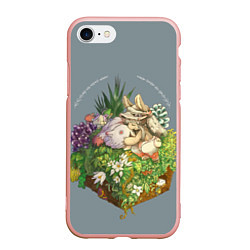 Чехол iPhone 7/8 матовый Наначи и Митти из аниме Made in Abyss, цвет: 3D-светло-розовый